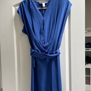 Diane von Furstenberg DVF Elegant Blue Draped Dress